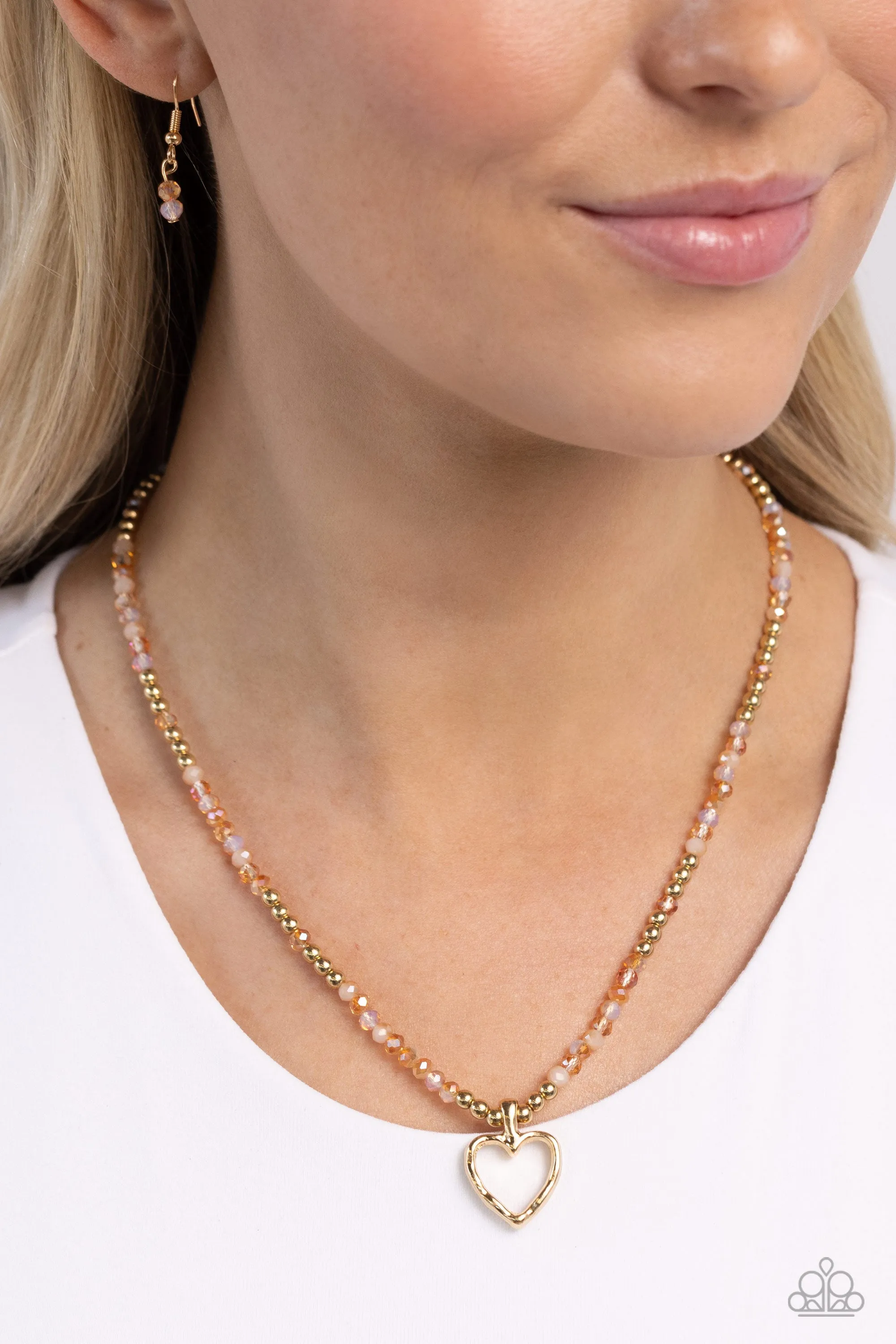 Paparazzi Flashy Fairy Tale Orange Necklace & Earring Set
