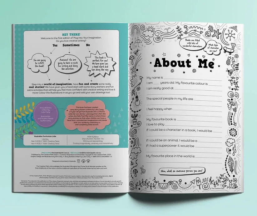Plug Into Your Imagination Activity Book - Creative Writing for Kids