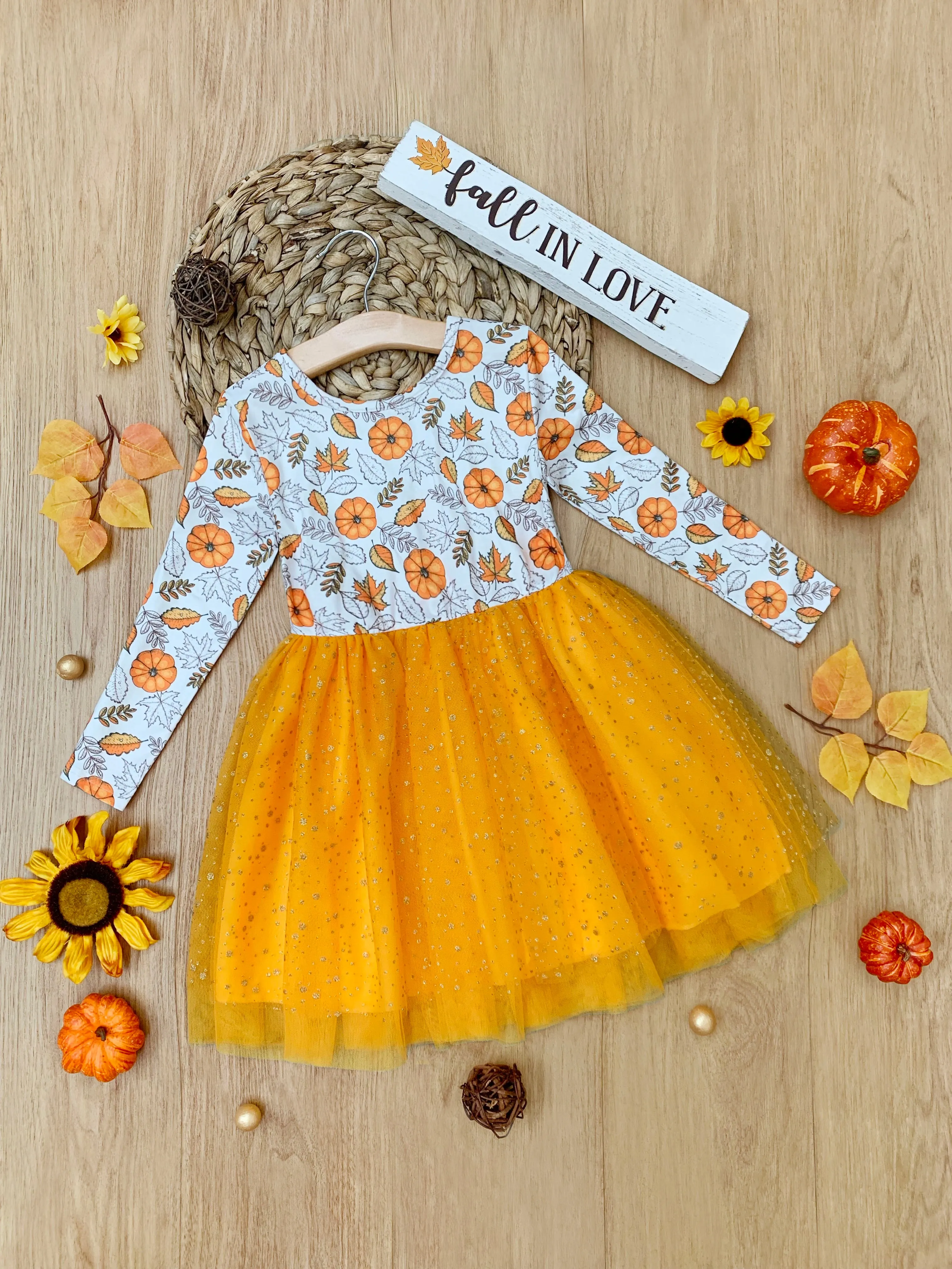 Pumpkin Patch Season Glitter Tutu Dress