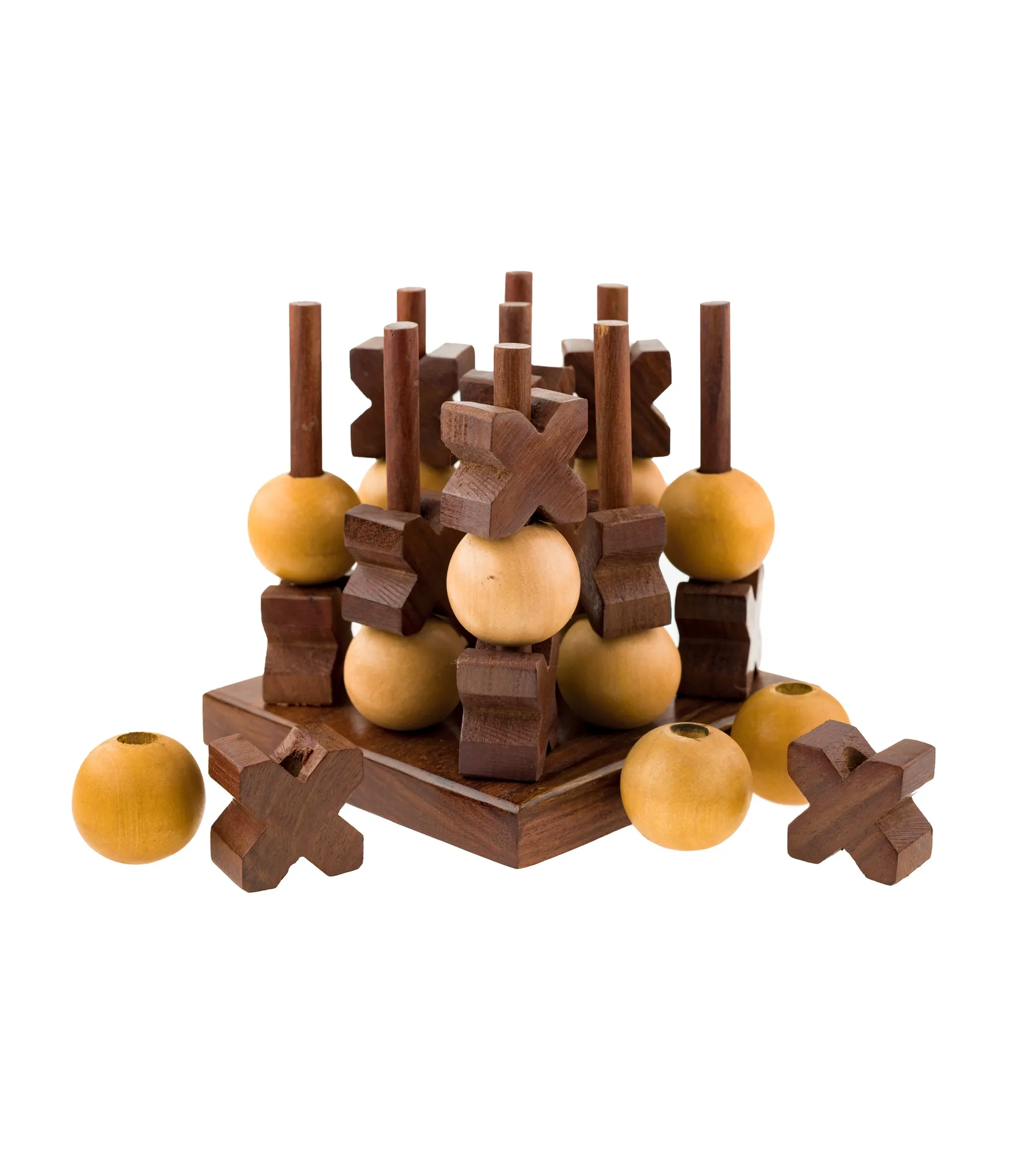 Rosewood 3D Tic Tac Toe