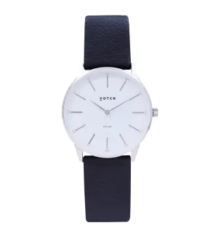 Silver & Black Watch | Solar Classic