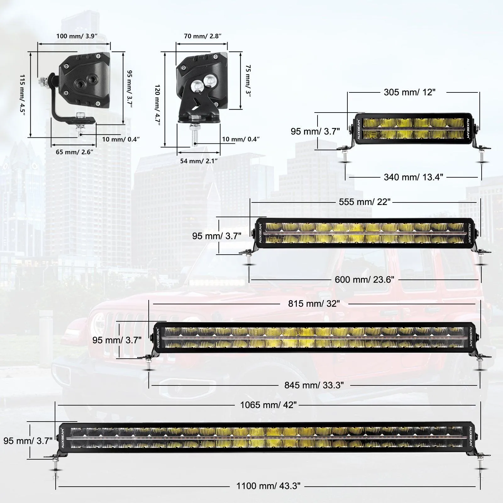 SP Series 12 Inch/22 Inch/32 Inch/42 Inch/52Inch Driving Beam Light Bar