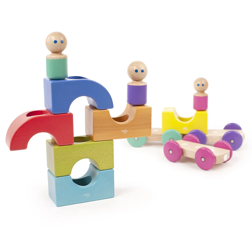 Tegu Magnetic Tram |12-Piece Set for Creative Play