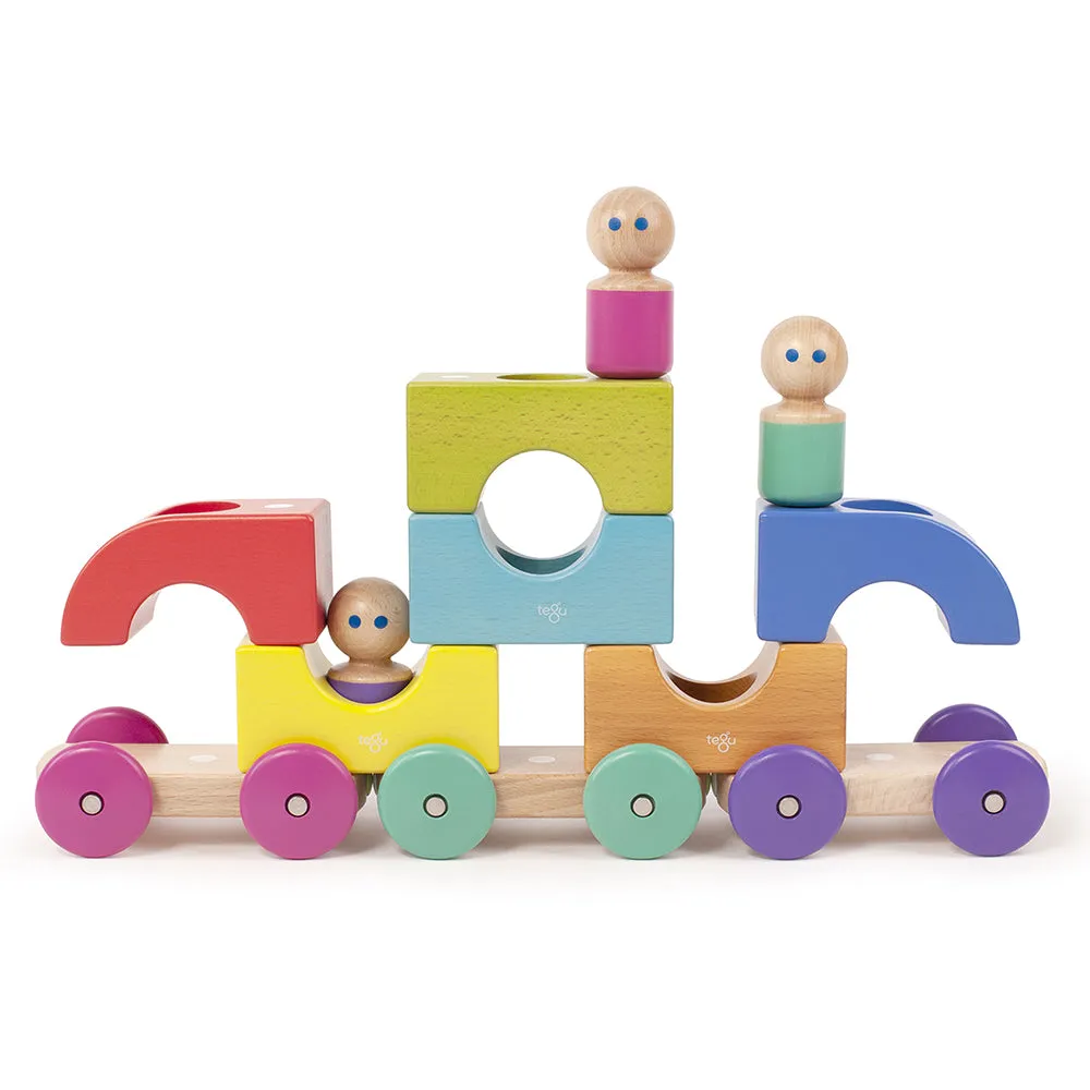 Tegu Magnetic Tram |12-Piece Set for Creative Play