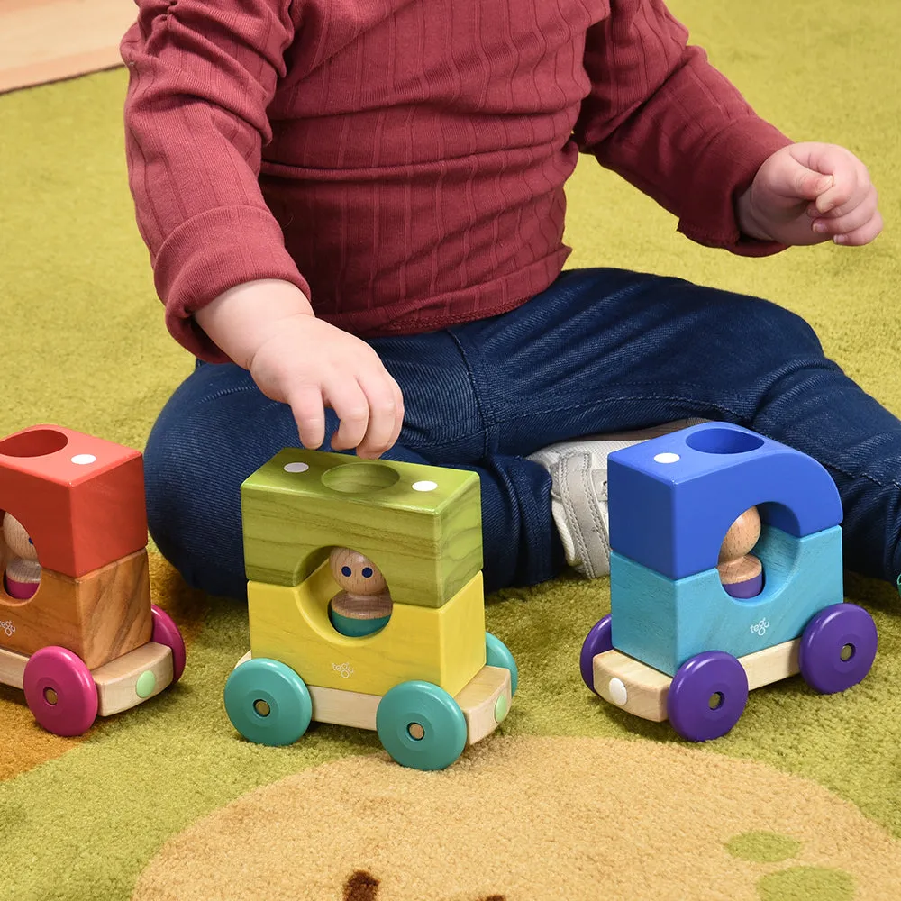 Tegu Magnetic Tram |12-Piece Set for Creative Play