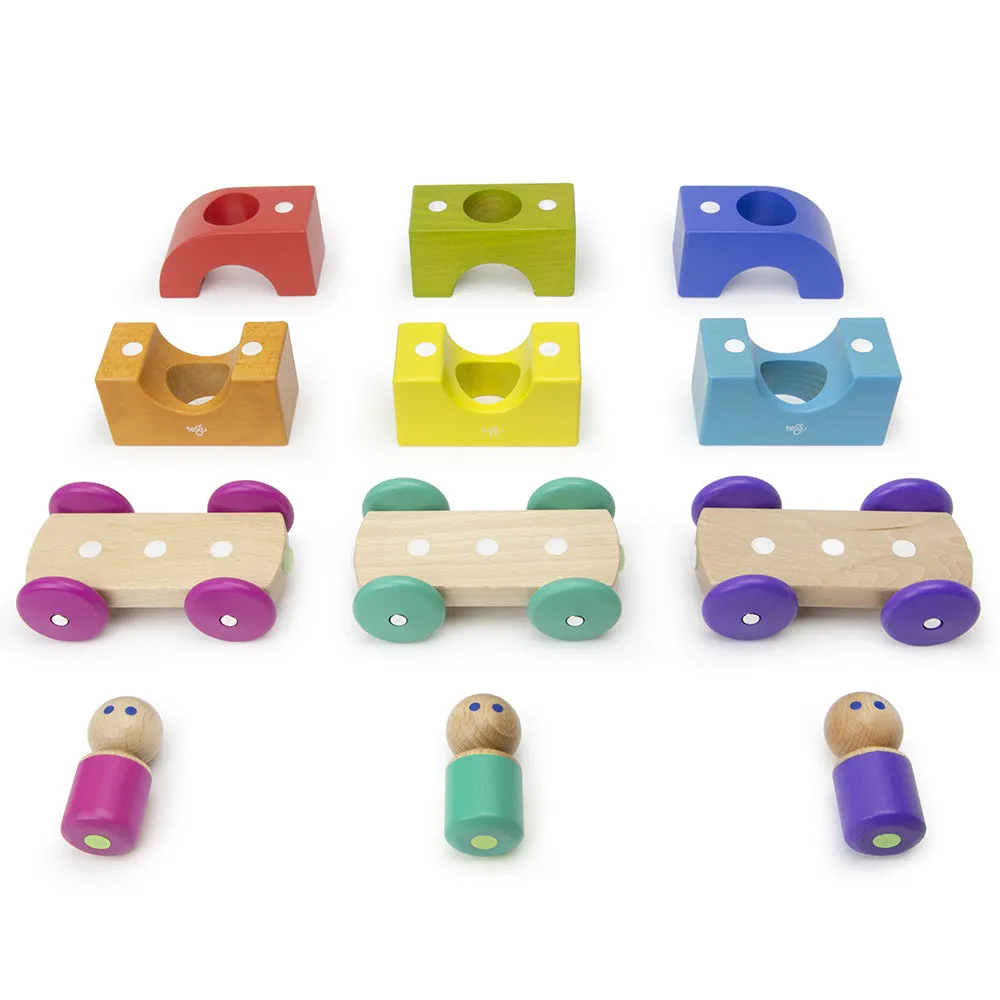 Tegu Magnetic Tram |12-Piece Set for Creative Play