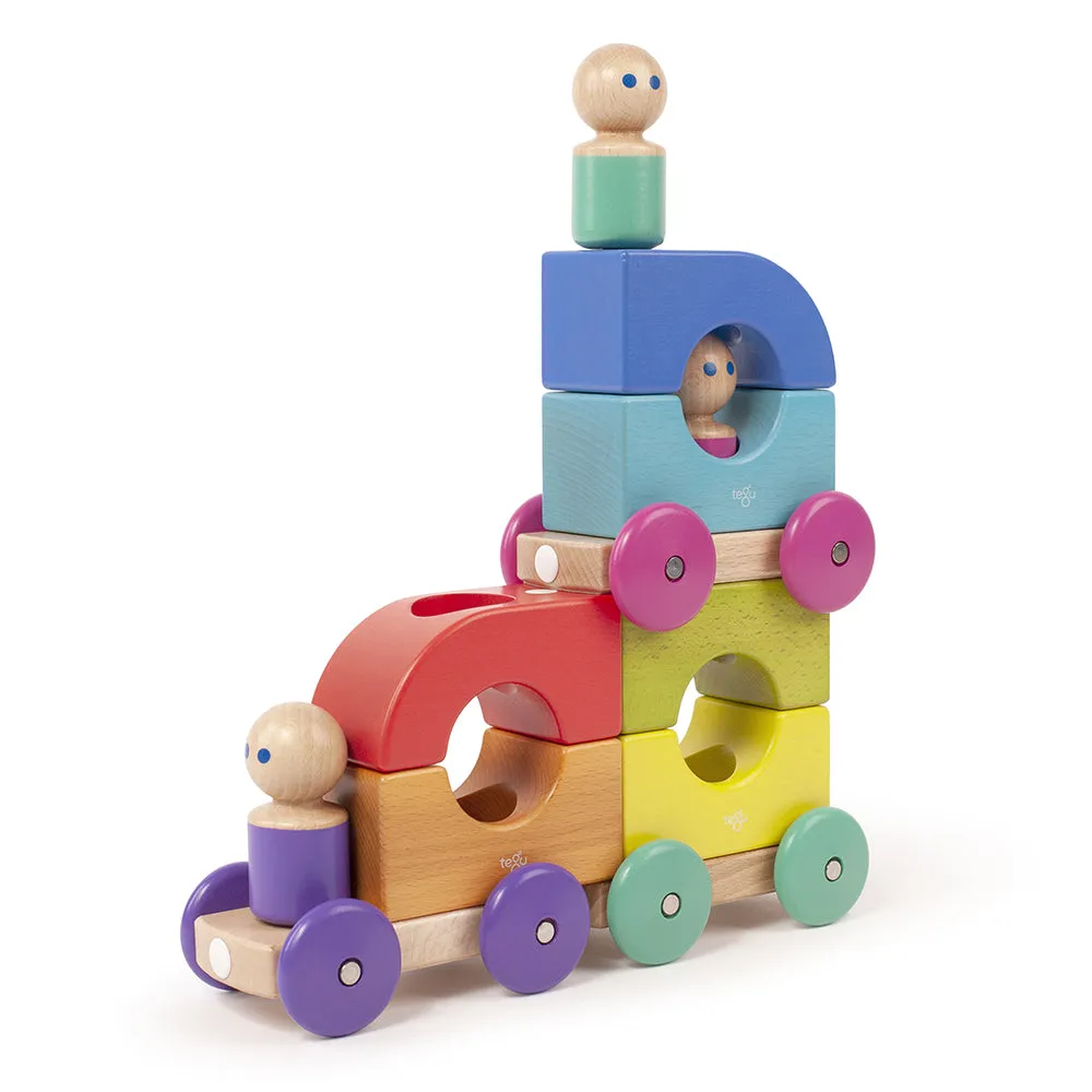 Tegu Magnetic Tram |12-Piece Set for Creative Play