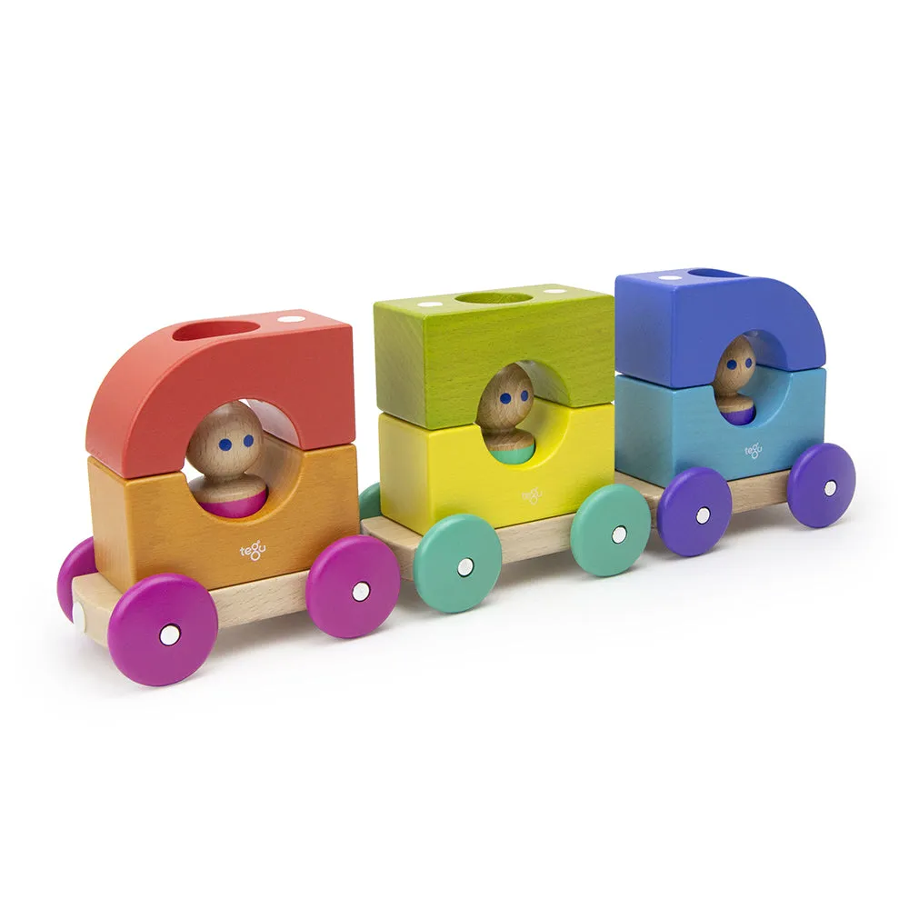 Tegu Magnetic Tram |12-Piece Set for Creative Play