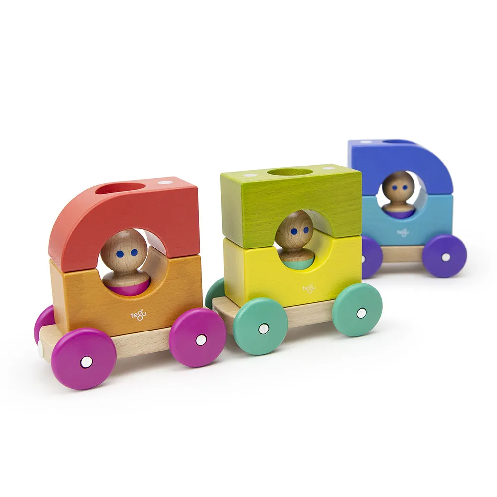 Tegu Magnetic Tram |12-Piece Set for Creative Play