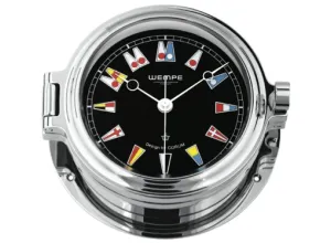 Wempe Regatta Series Porthole Clock with Flag Themed Face 140mm -Stainless Case