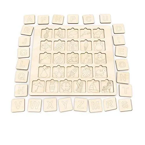 Whittlewud Montessori Alphabet to study, Educational puzzles board, Preschool educational toy