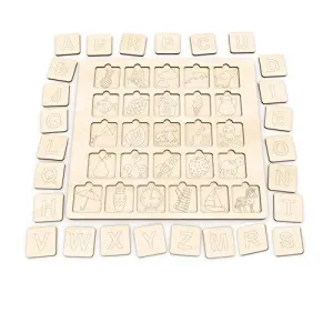Whittlewud Montessori Alphabet to study, Educational puzzles board, Preschool educational toy