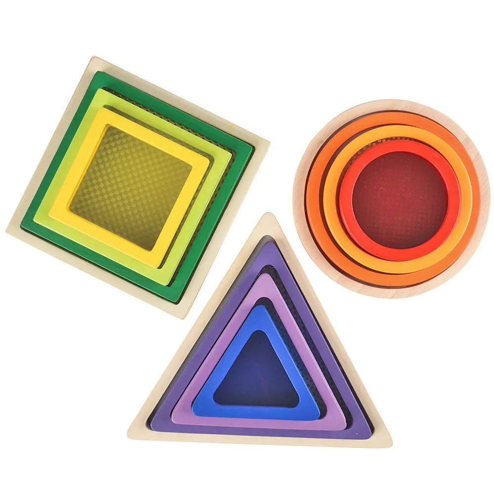 Wooden Geometric Nesting Window Blocks